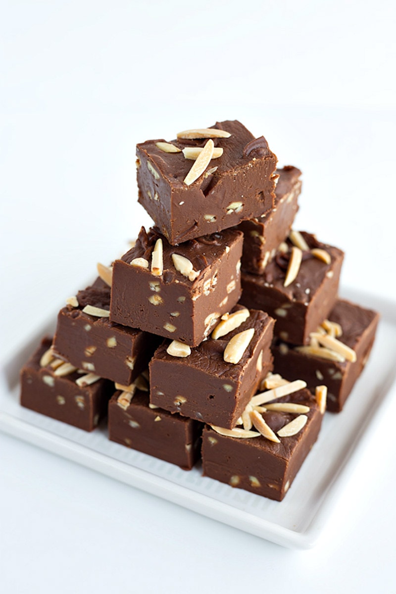 stack of Chocolate Toasted Almond Fudge