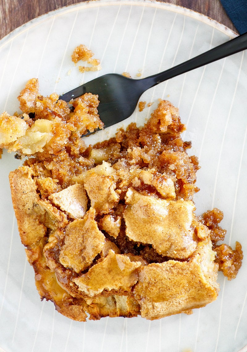 Serving of Chopped Apple Cake with Sticky Toffee Topping