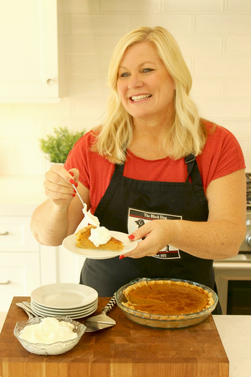 RecipeGirl serving Pumpkin Pie
