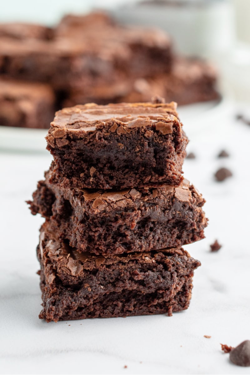 three brownies stacked