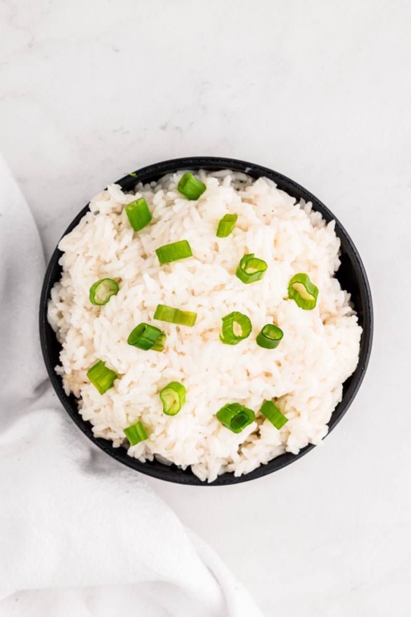 overhead shot of coconut rice 