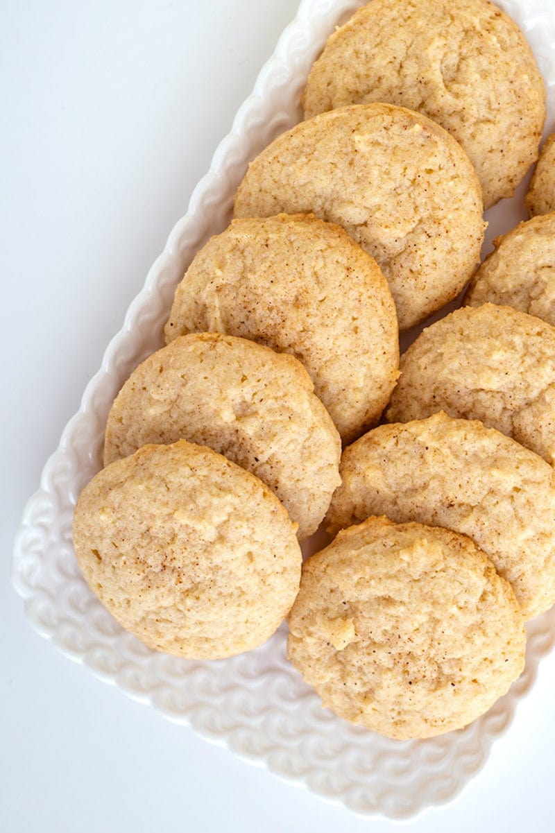 Eggnog Cookies on white platter