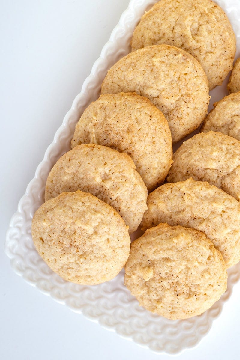 Eggnog Cookies on white platter