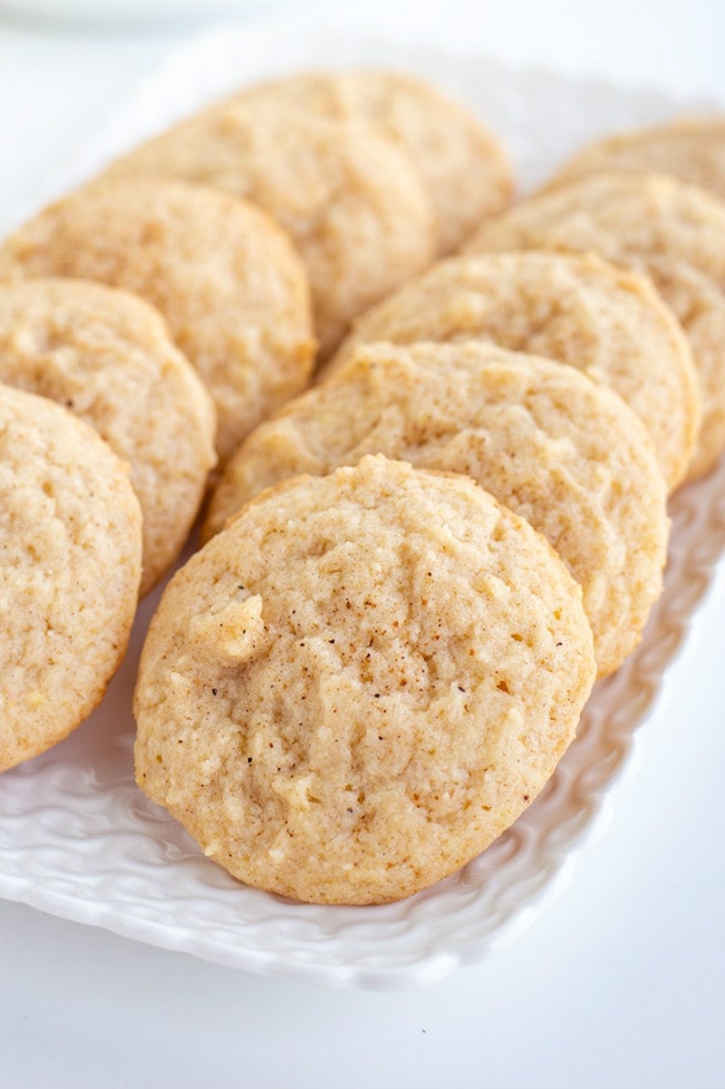 Eggnog Cookies on white platter