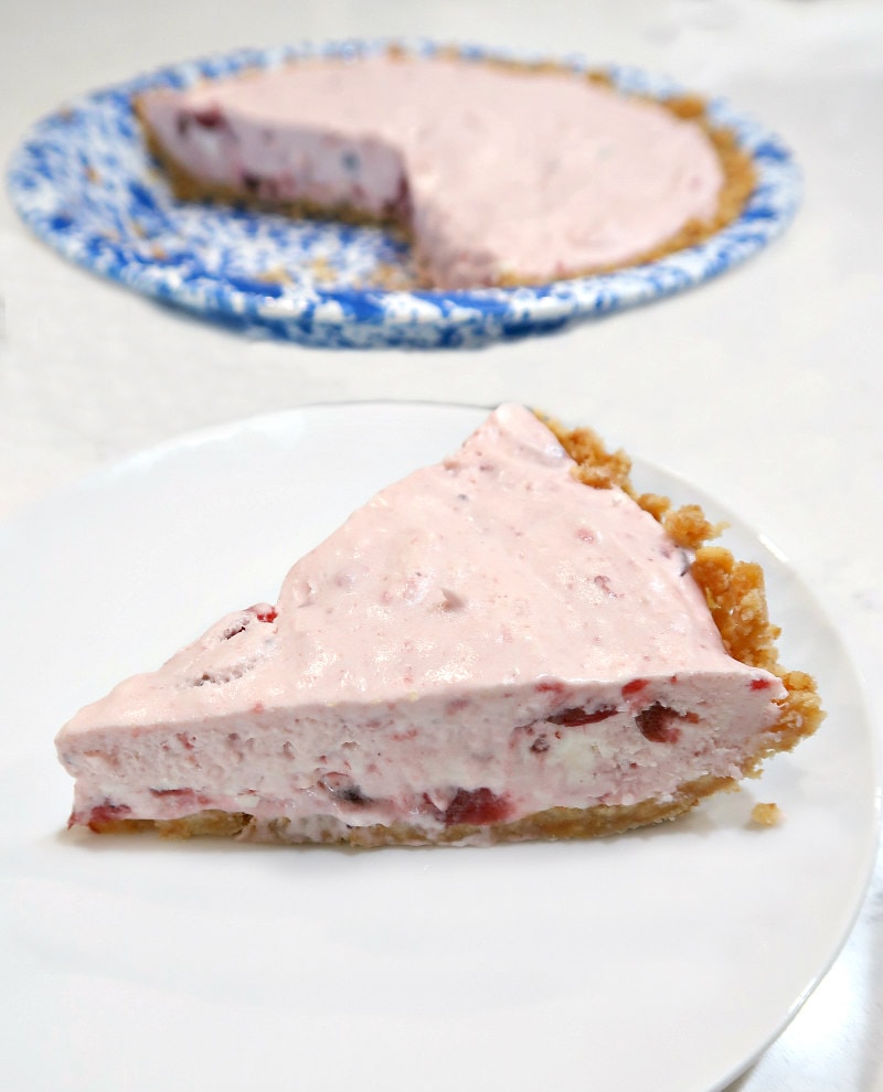 serving Frozen Cranberry Velvet Pie