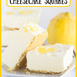 frozen lemon cheesecake squares pinterest image