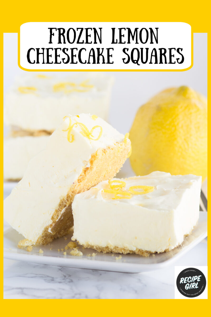 frozen lemon cheesecake squares pinterest image