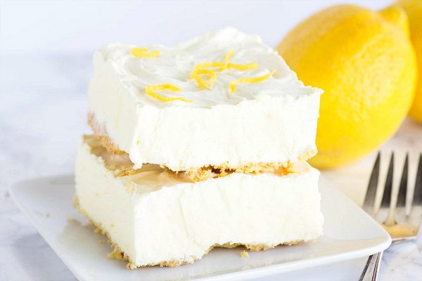 Frozen Lemon Cheesecake Squares Recipe Girl Frozen Lemon Cheesecake Squares Recipe Girl