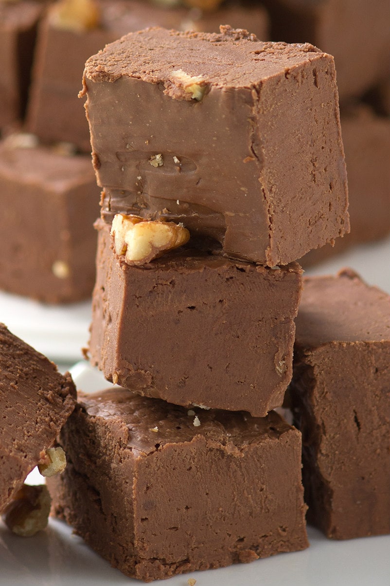 stack of German Chocolate Fudge