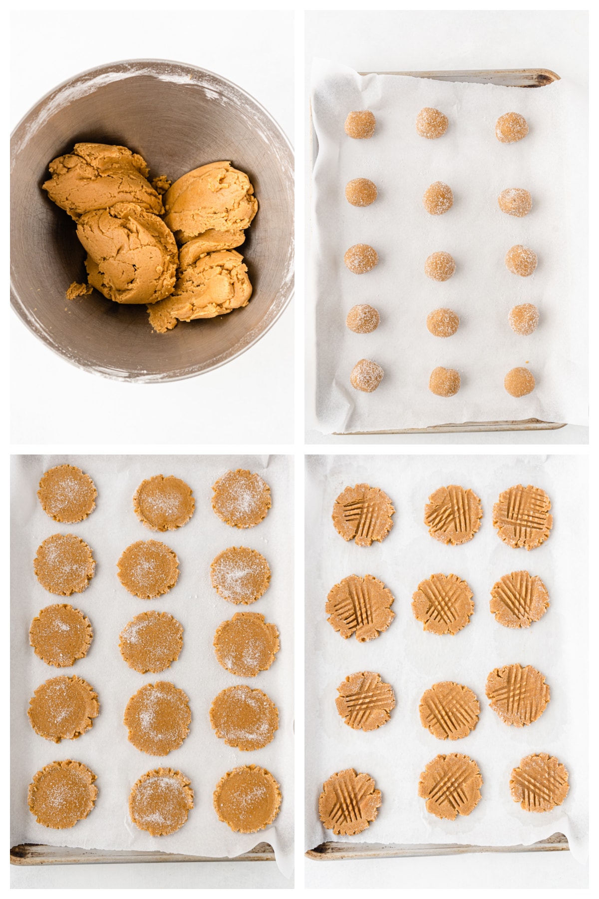 four photos showing how to make ginger cookies