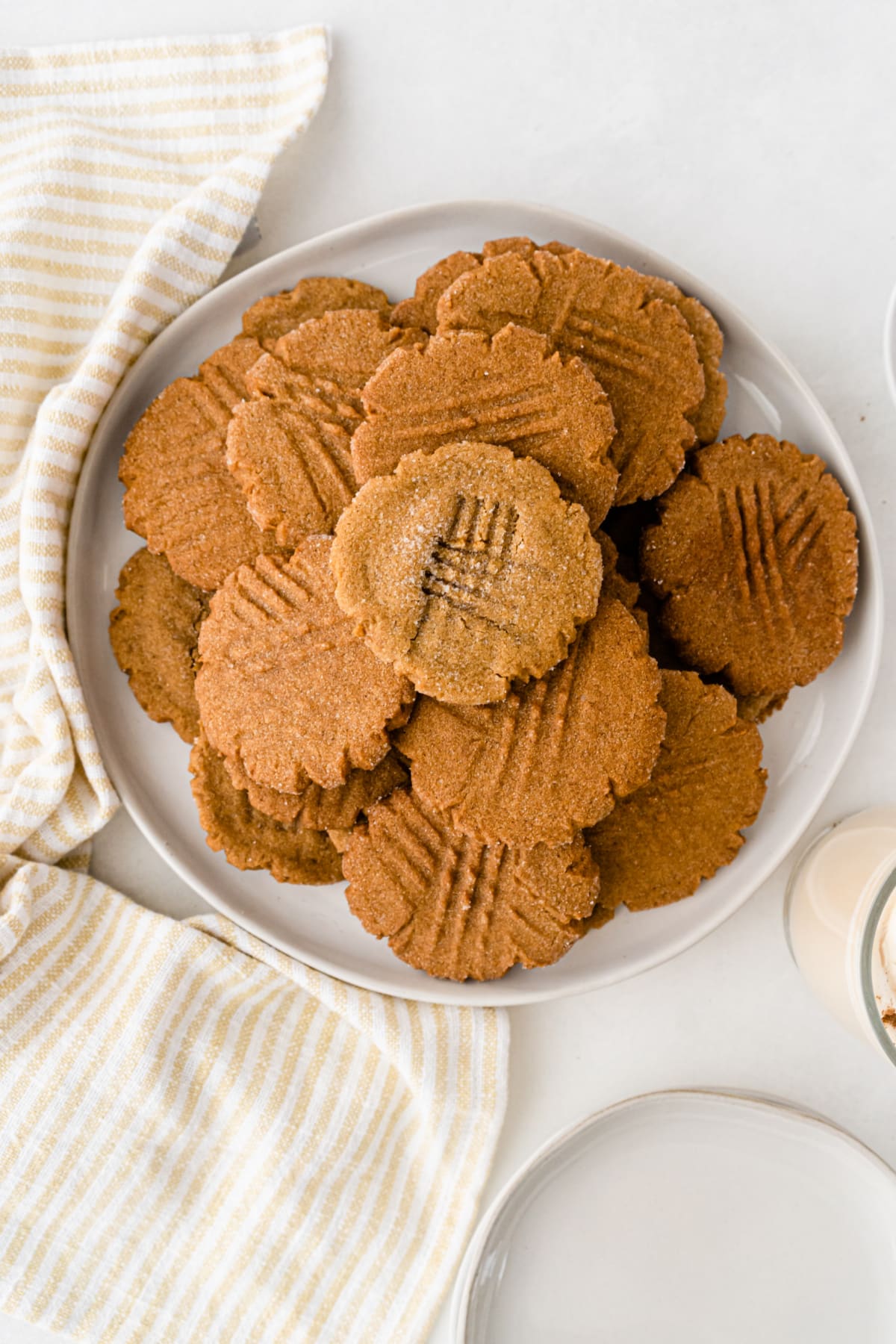 ginger cookies stacked on platter