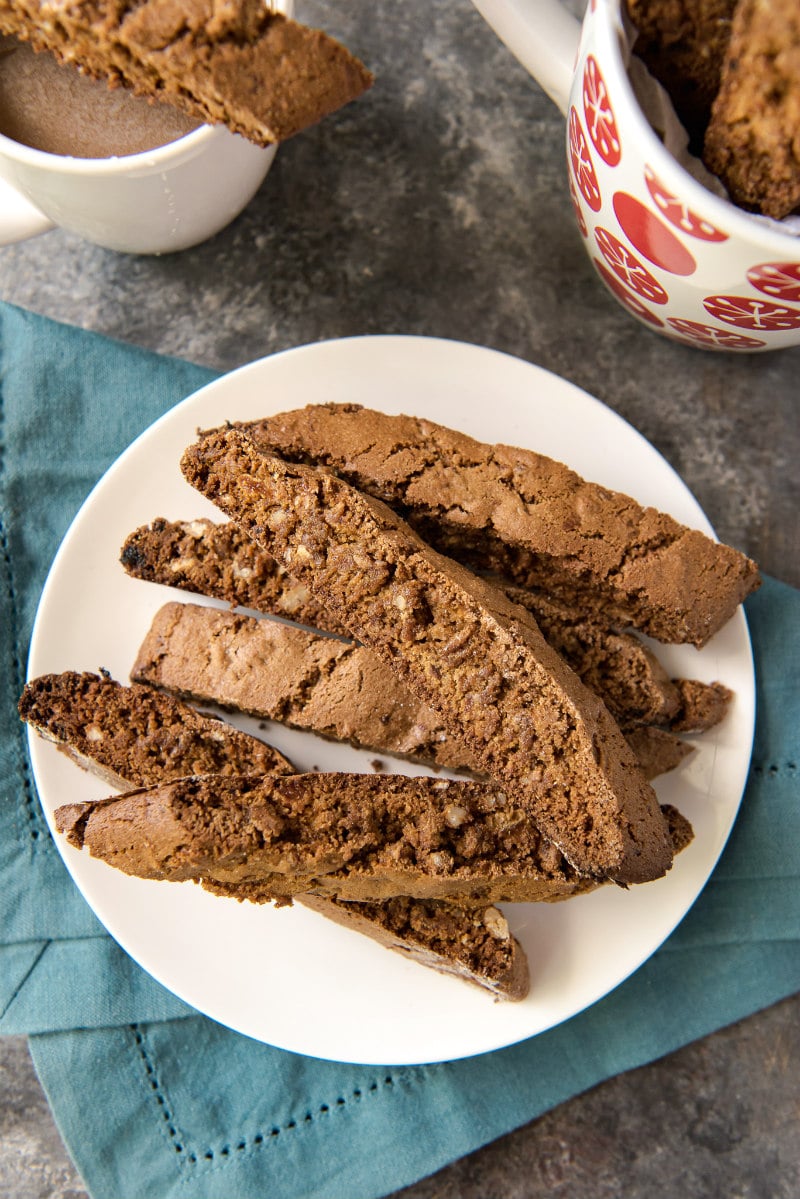 plate of Gingerbread Biscotti