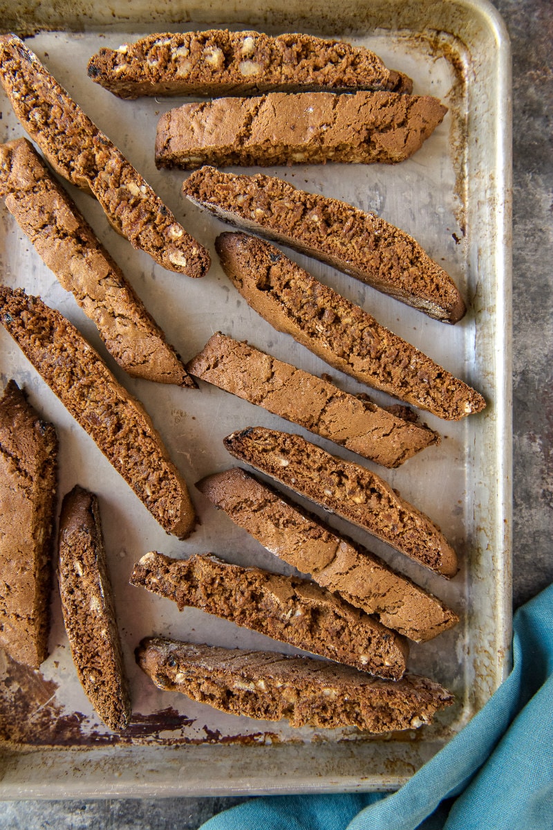 Gingerbread Biscotti just out of the oven