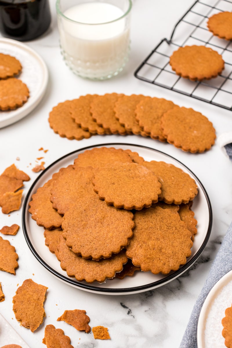 plate full of gossamer spice cookies