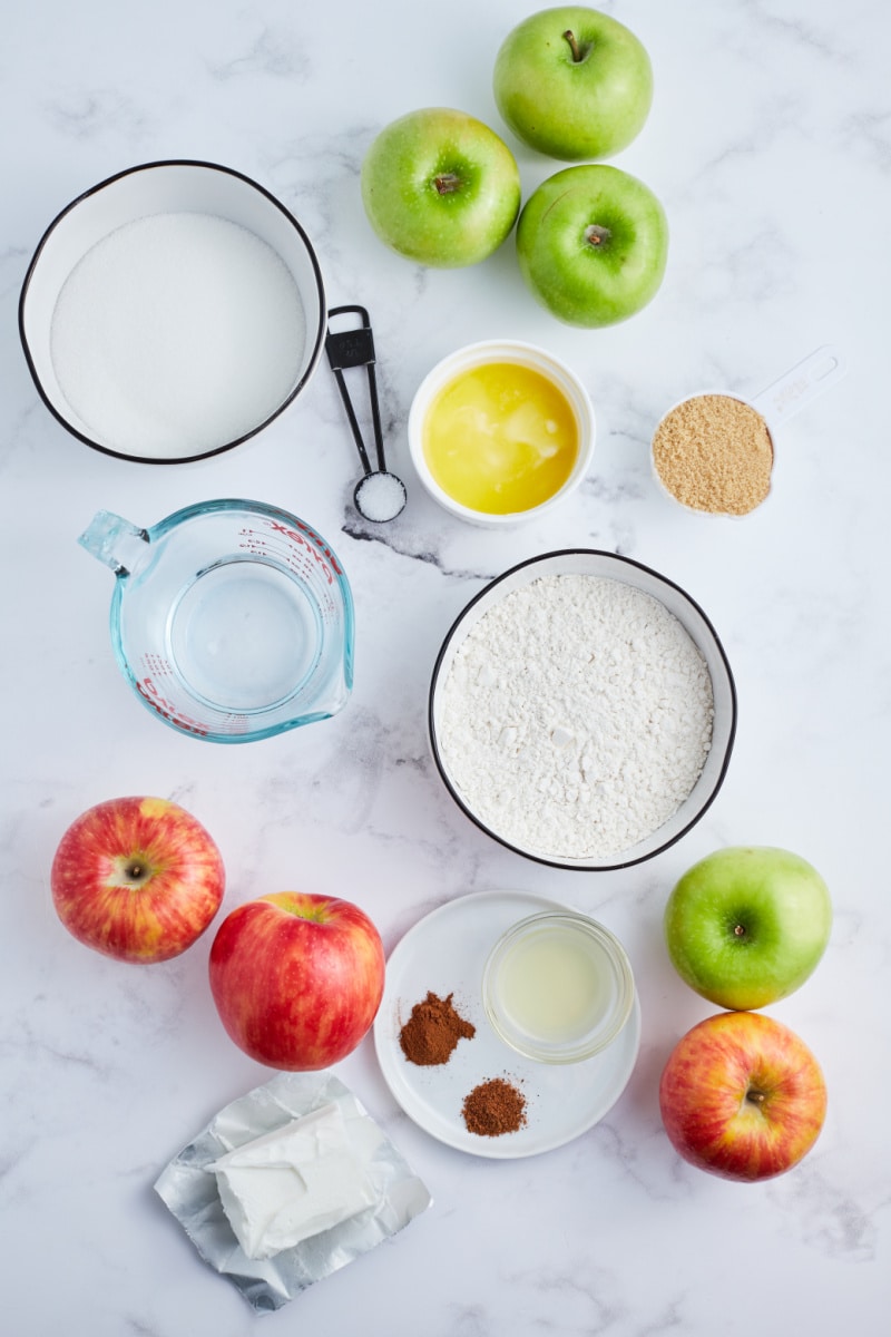 ingredients displayed for making incredible apple pie