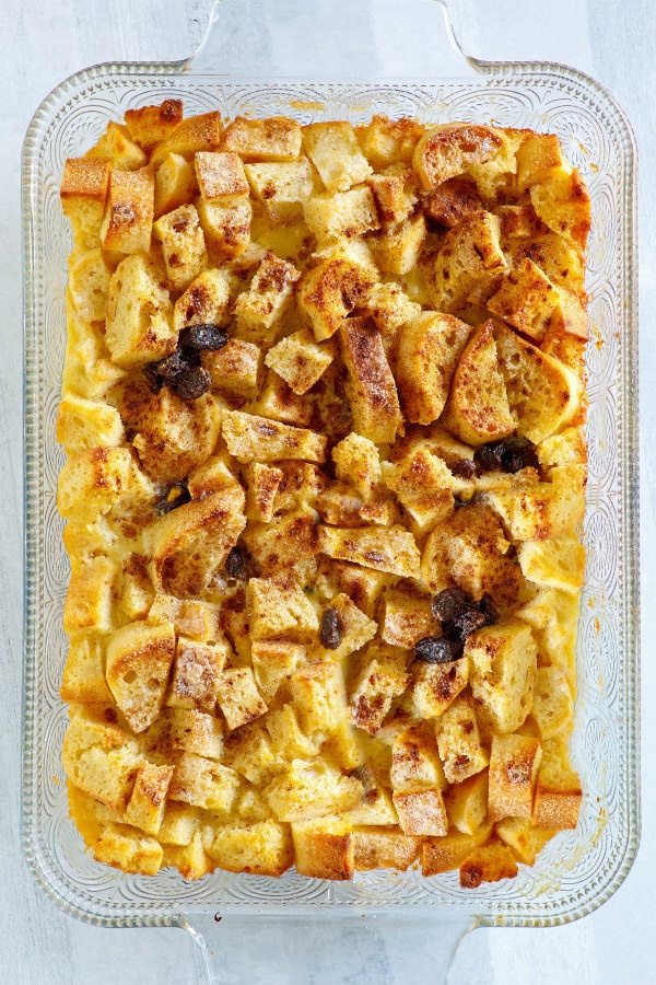 Irish Bread Pudding recipe from RecipeGirl.com #irish #bread #pudding #recipe #RecipeGirl Irish Bread Pudding in a dish