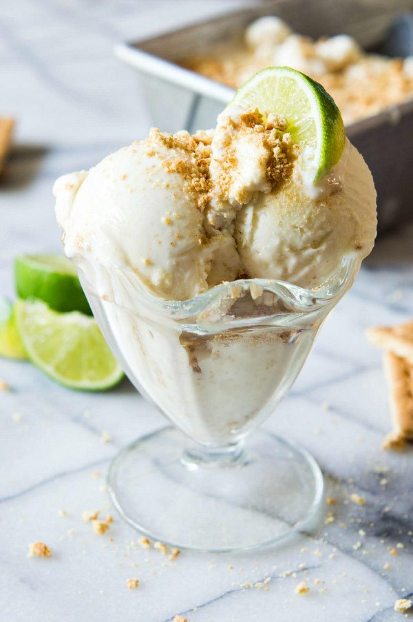 scoops of key lime pie ice cream