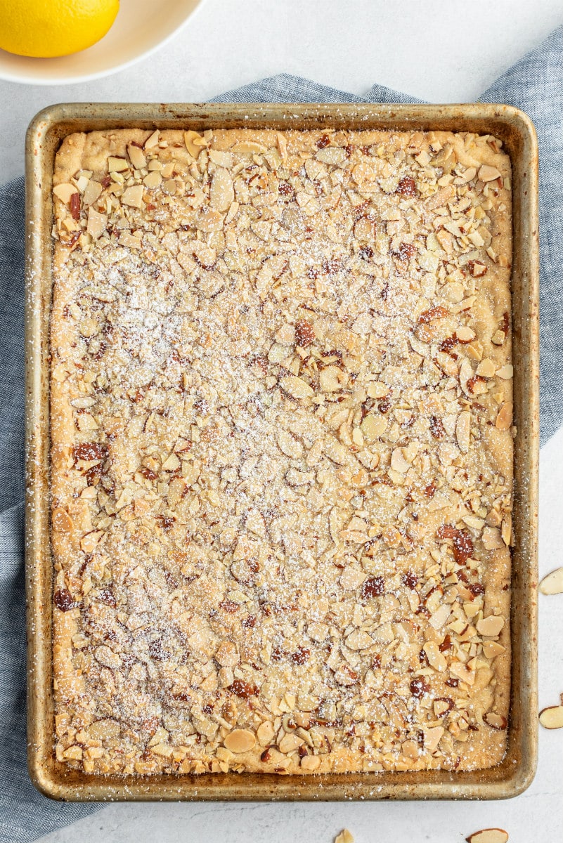 pan of lemon almond cookie brittle