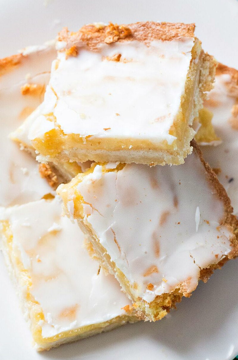 Best Lemon Bars displayed on a white plate