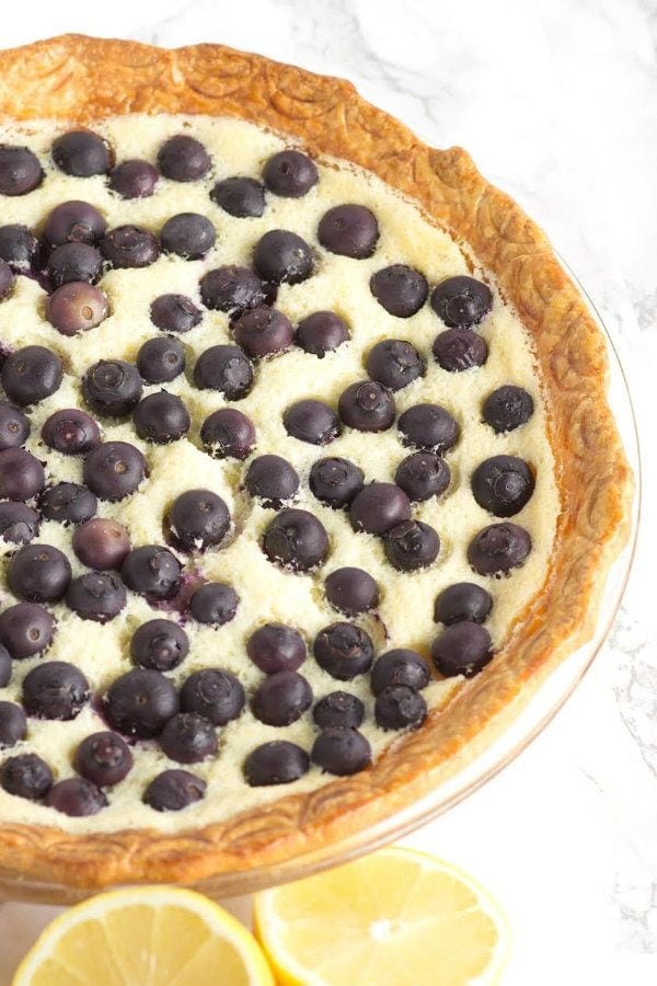 Lemon Blueberry Custard Pie