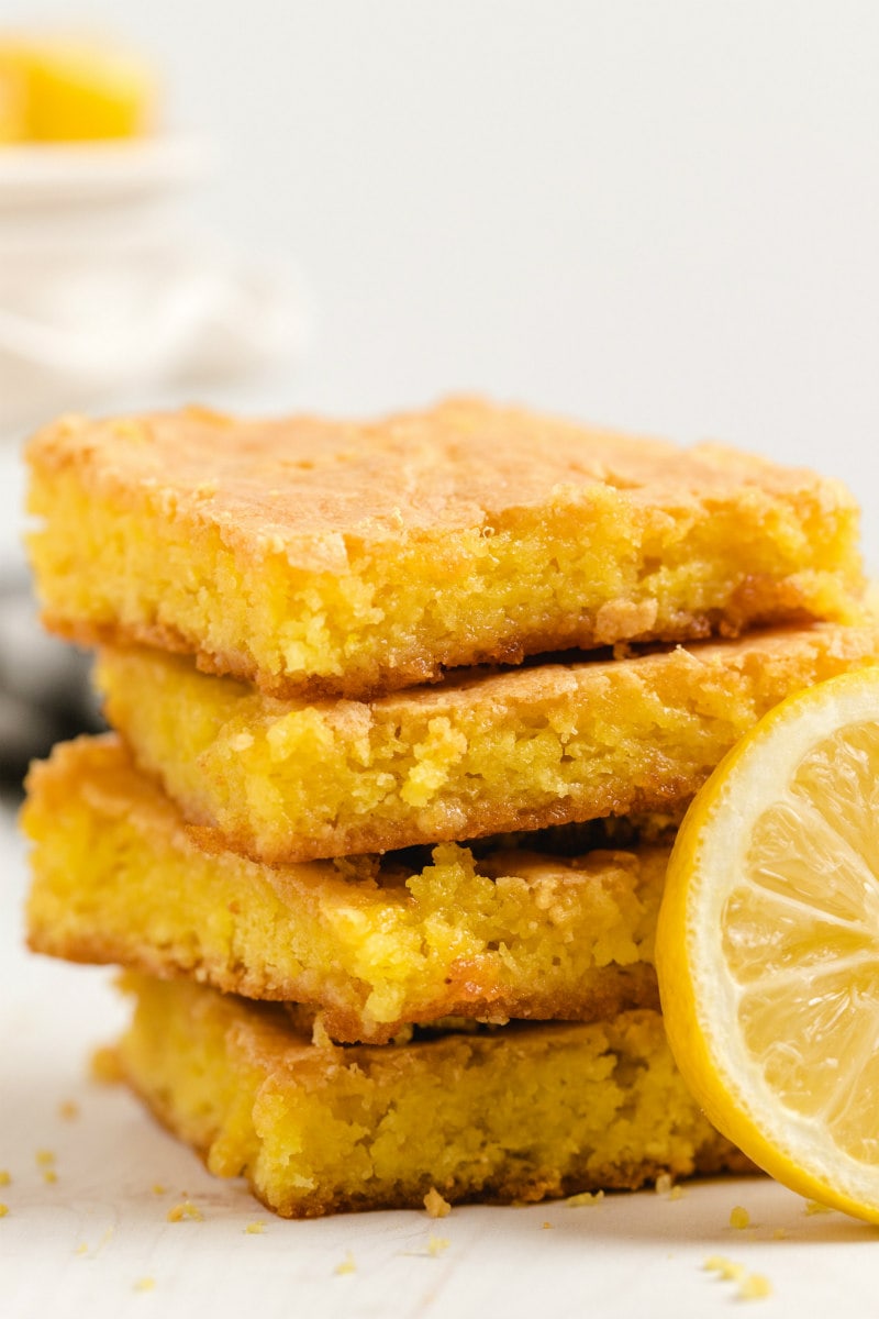 stack of Lemon Brownies