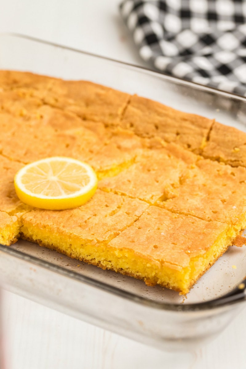 Lemon Brownies in the pan