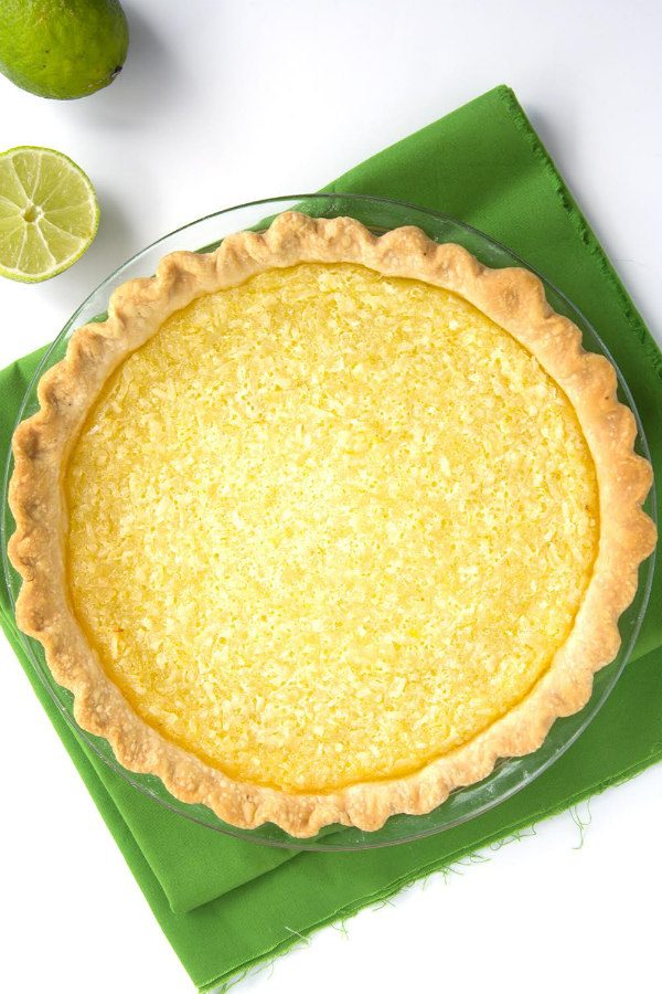 Lime Coconut Buttermilk Pie