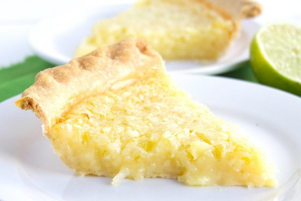 slice of Lime Coconut Buttermilk Pie