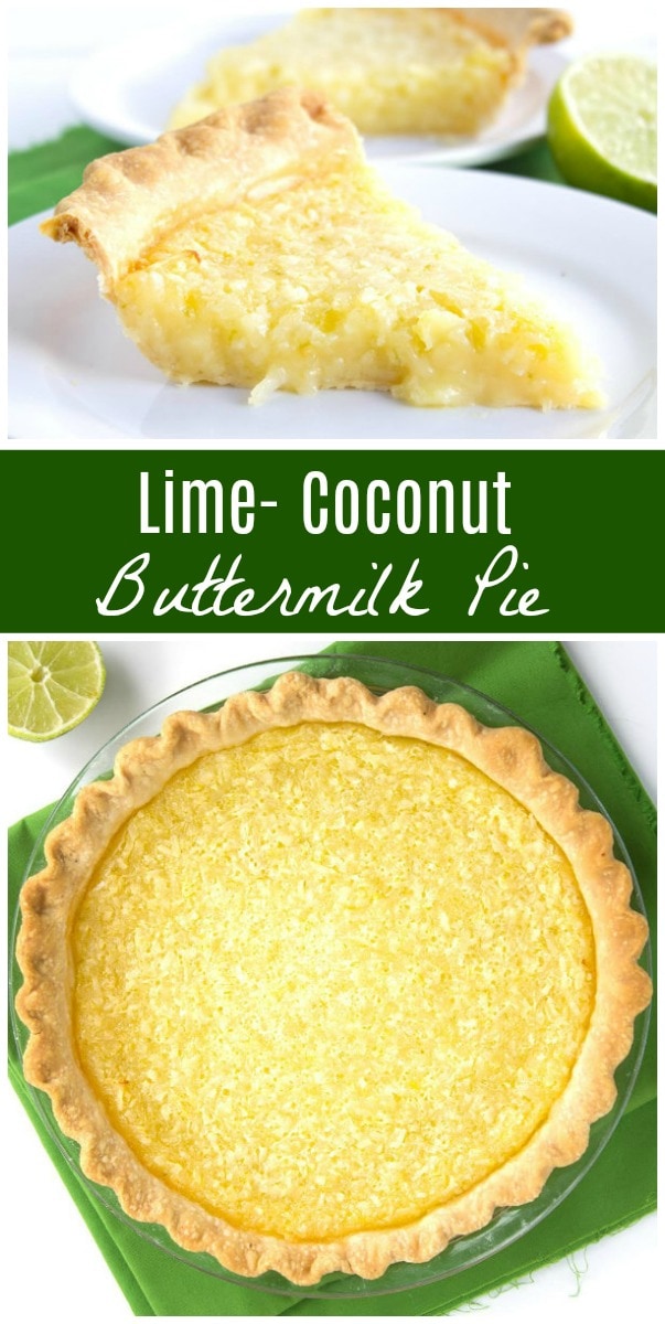 lime coconut buttermilk pie