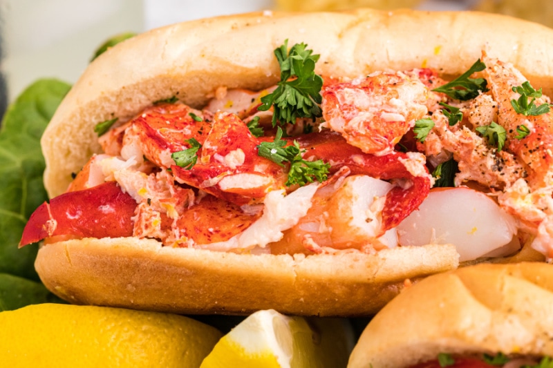 close up lobster roll