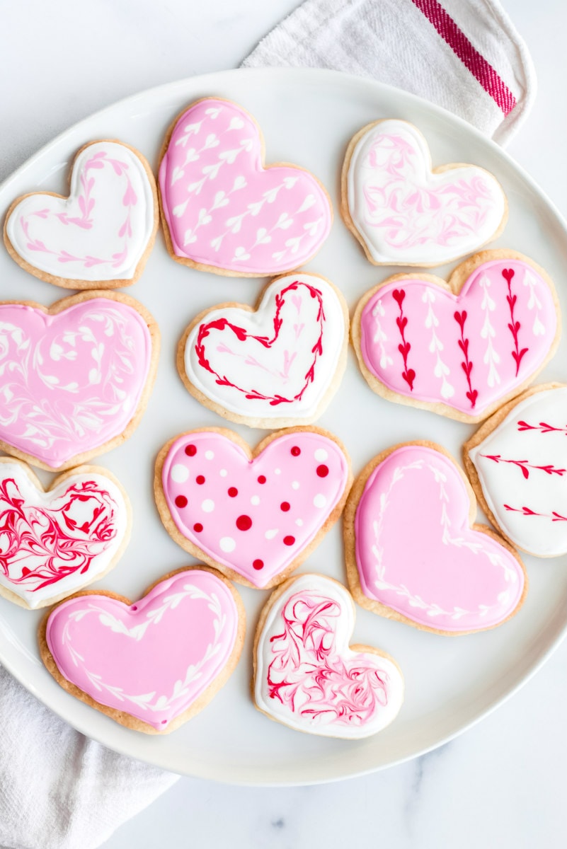 Heart Cookies decorated with Royal Icing