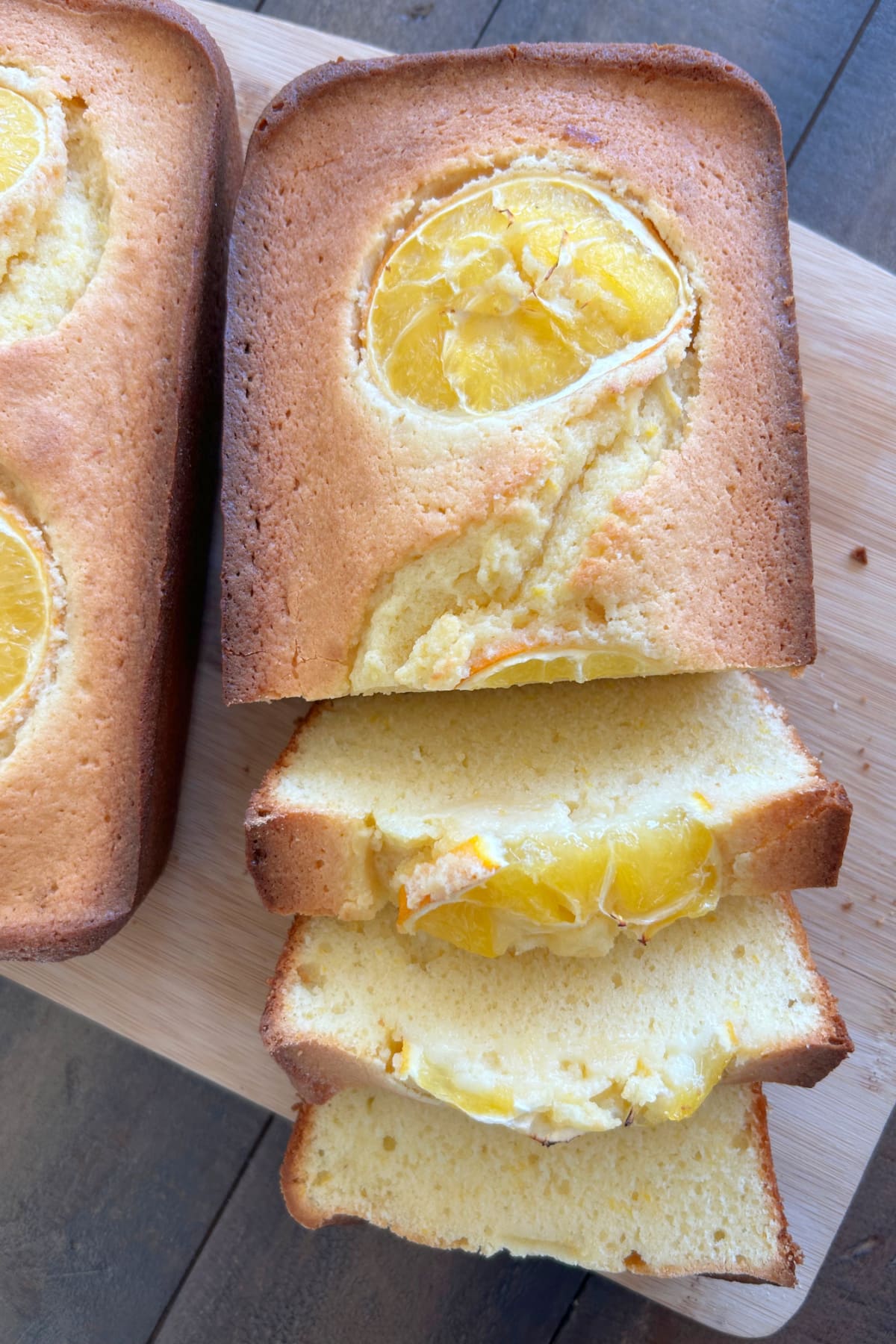 loaf of meyer lemon loaf cake sliced
