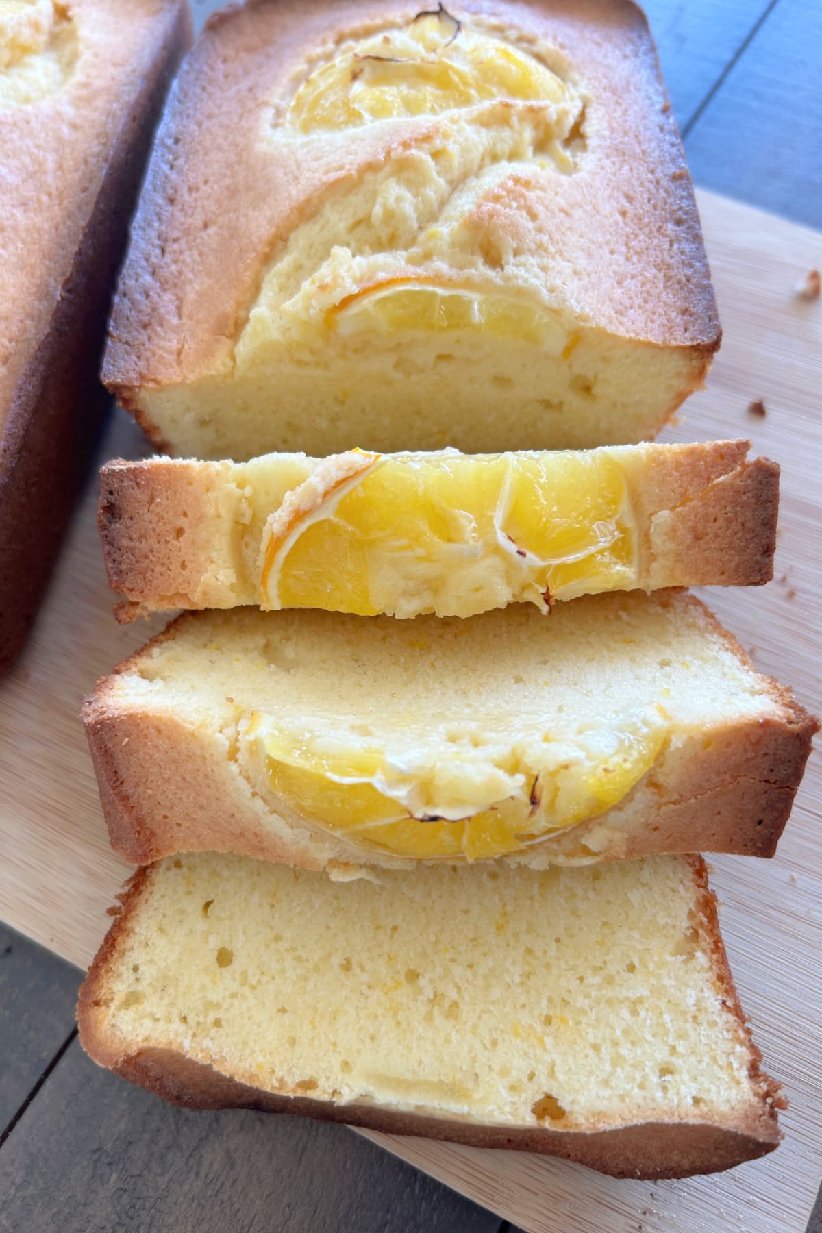 meyer lemon loaf cake sliced