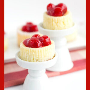 Pinterest image for mini cheesecakes with vanilla wafers