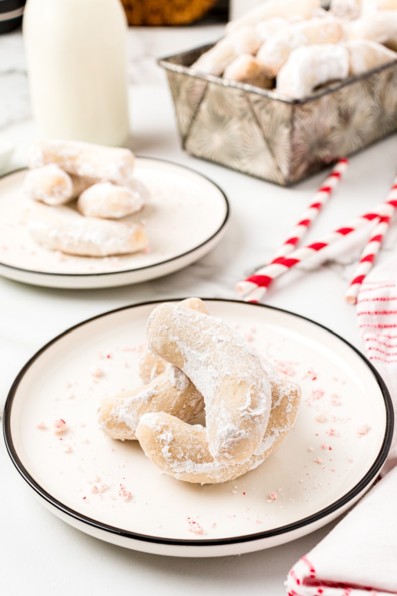 peppermint crescents on a plate