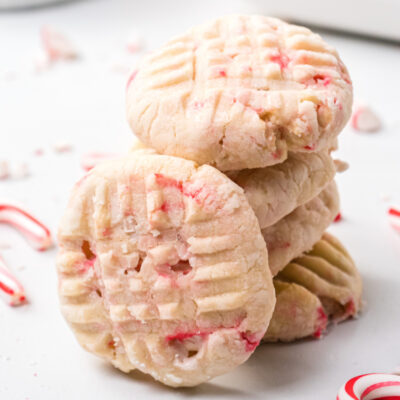 stack of peppermint sugar cookies