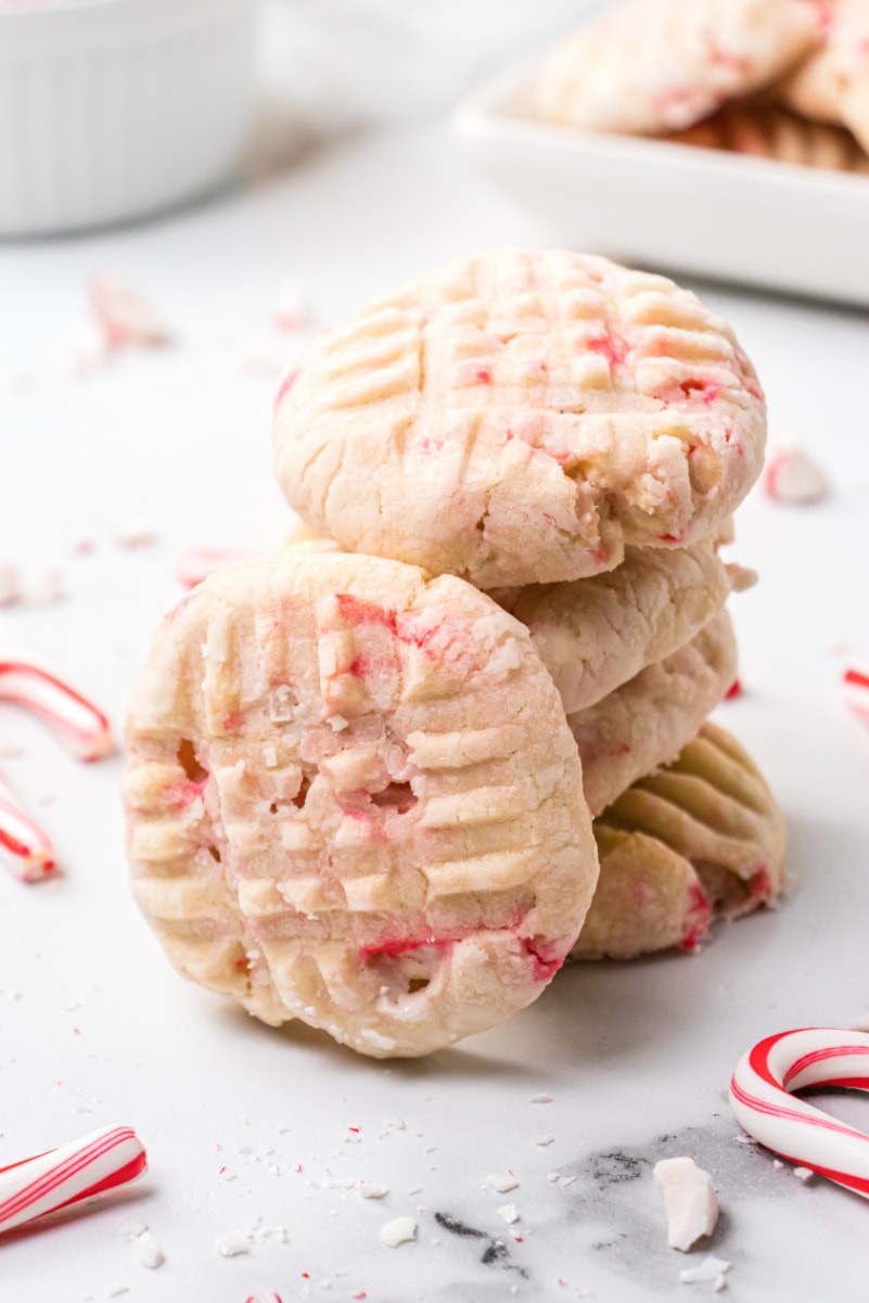 stack of peppermint sugar cookies