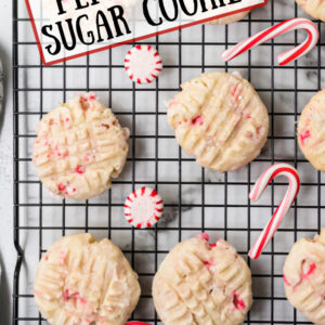 pinterest image for peppermint sugar cookies
