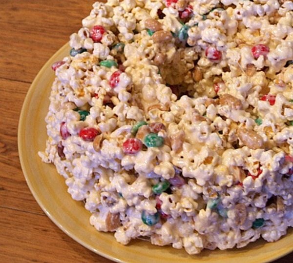 Popcorn Cake recipe from RecipeGirl.com #popcorn #cake #recipe #RecipeGirl Popcorn Cake