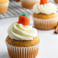 Pumpkin Cupcakes with cream cheese frosting