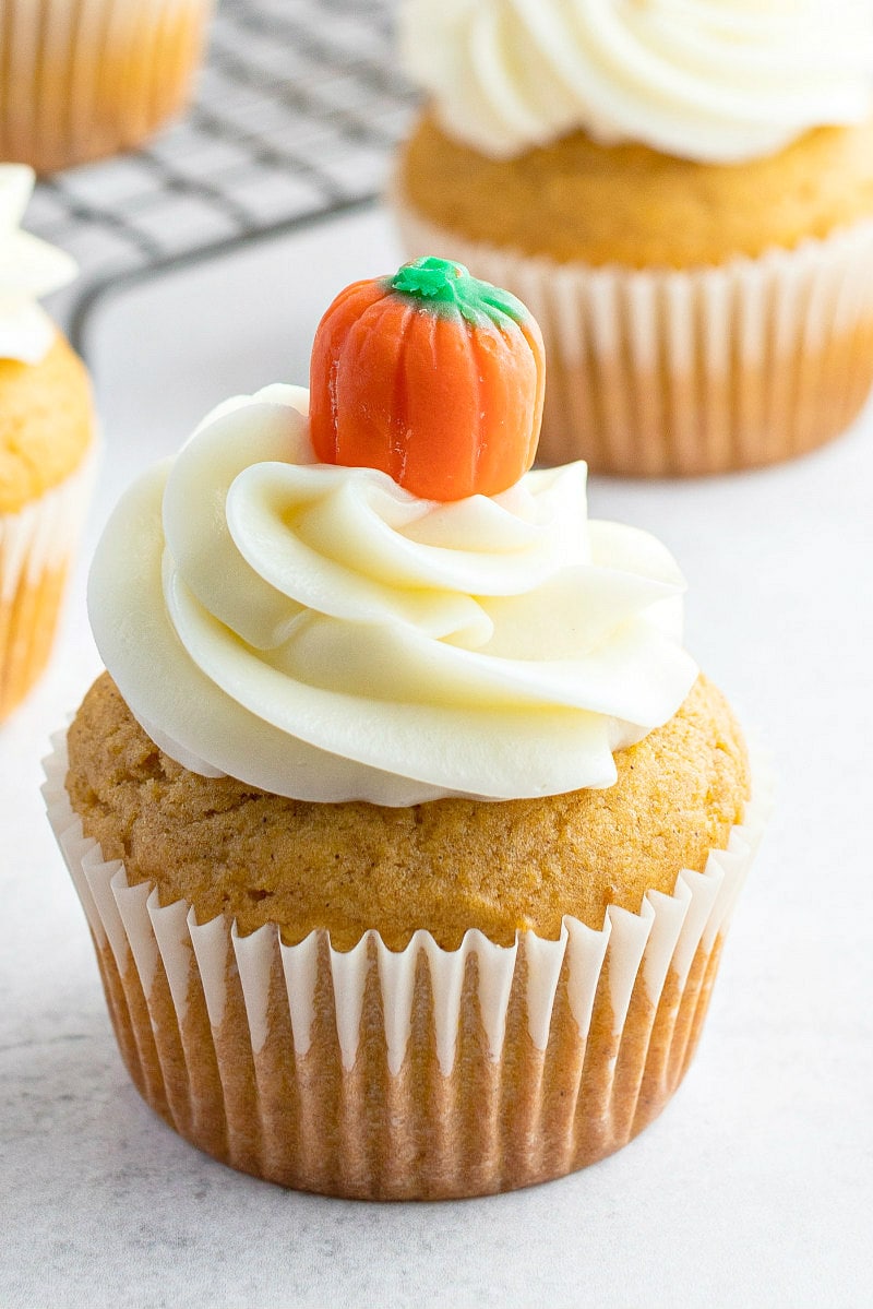 Pumpkin Cupcakes with Cream Cheese Frosting