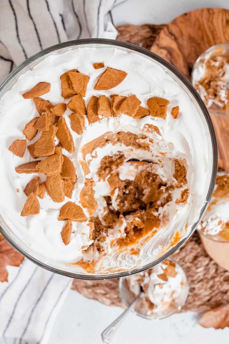 serving Pumpkin Gingerbread Trifle