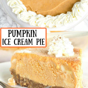 pinterest image for pumpkin ice cream pie