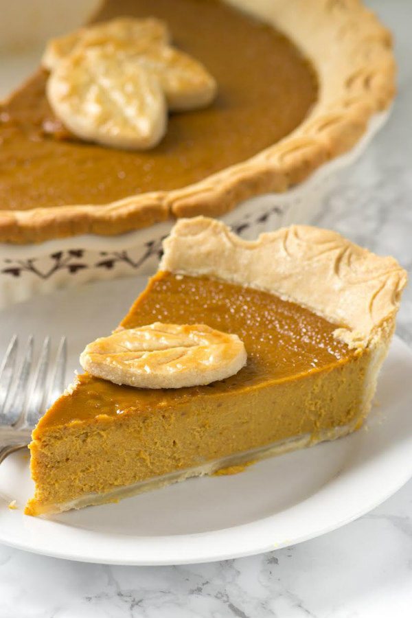 Pumpkin Peanut Butter Pie with Whiskey - recipe from RecipeGirl.com. Great Thanksgiving pie recipe, thanksgiving dessert or dessert for fall holidays.