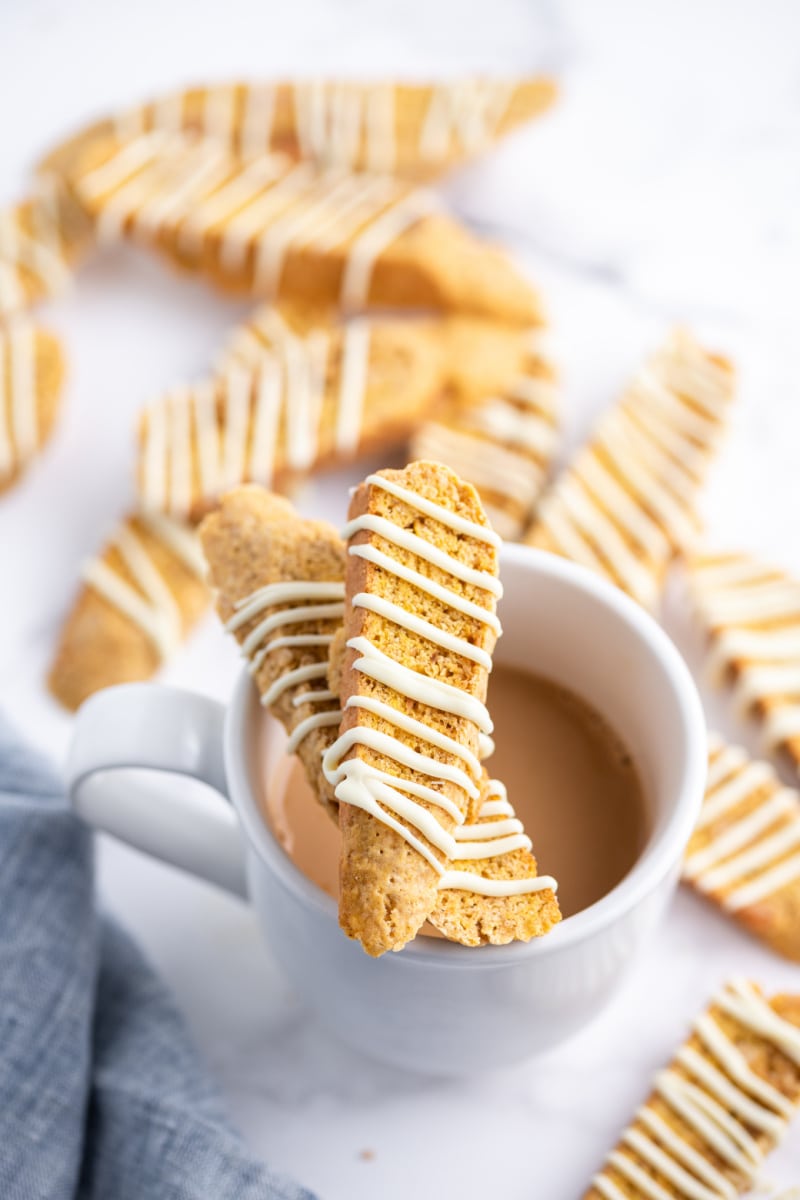 pumpkin biscotti with coffee