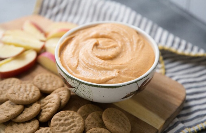 pumpkin spice dip in a bowl