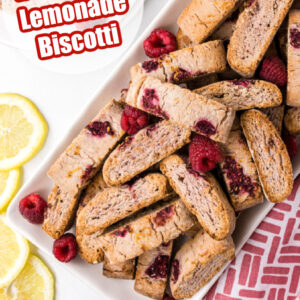 pinterest pin for raspberry lemonade biscotti