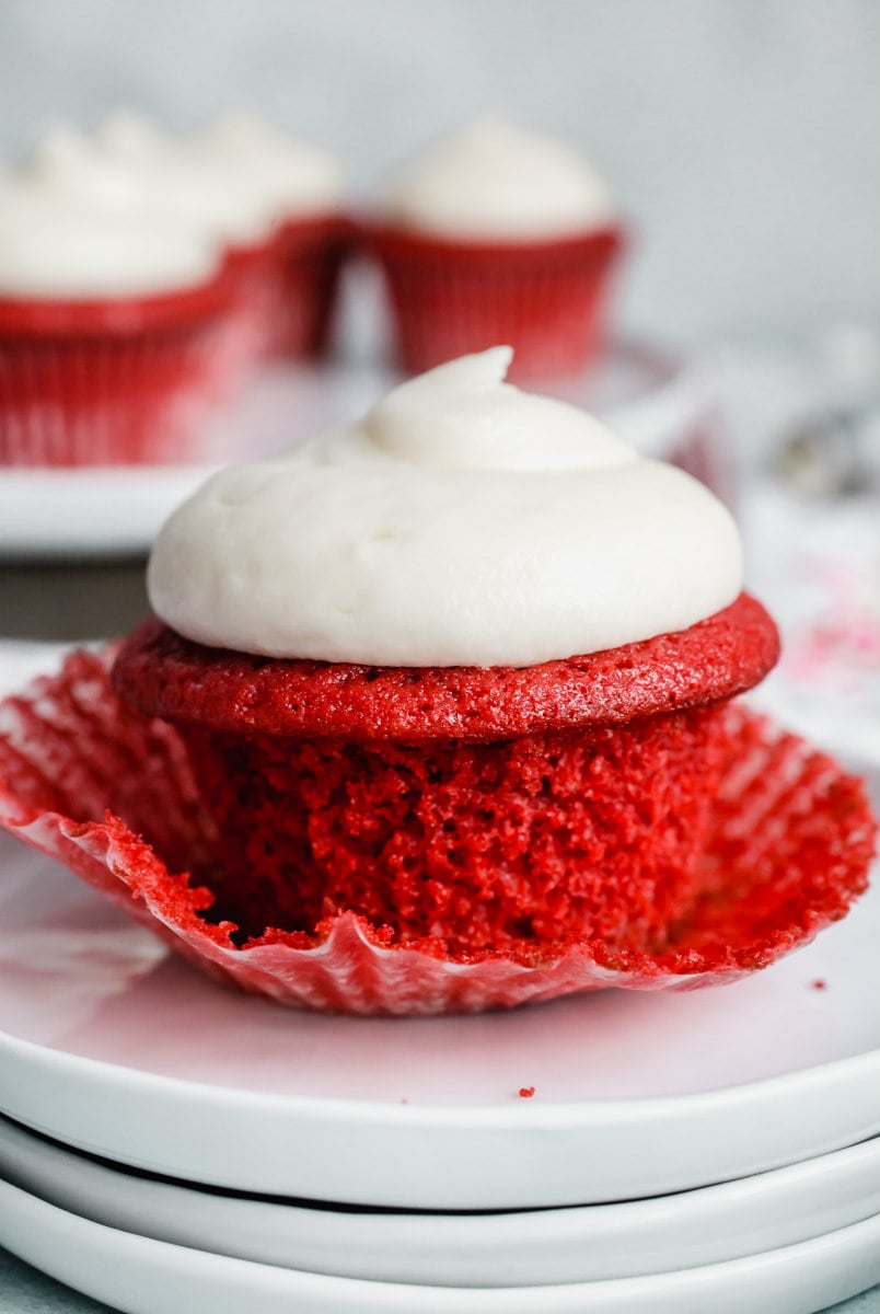 Red Velvet Cupcakes unwrapped