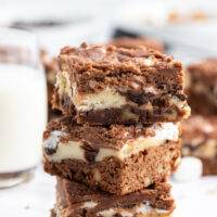 stack of three rocky road fudge bars