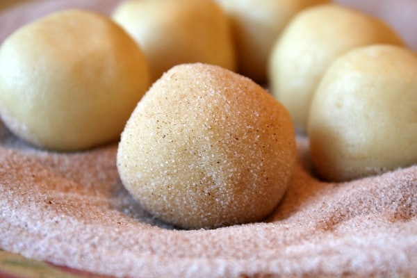 balls of snickerdoodle cookie dough